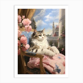 Cat In A Blanket Lounging In The Sun Art Print