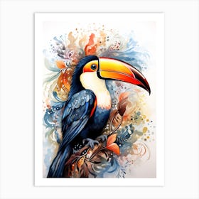 Colourful Watercolour Toucan 5 Art Print