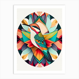 Hummingbird And Mandala Bold Graphic Art Print