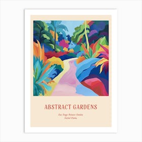 Colourful Gardens San Diego Botanic Garden Usa 3 Red Poster Art Print