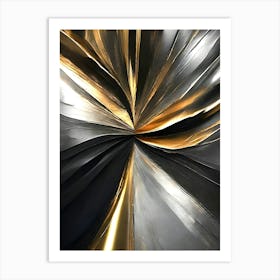 Abstract Gold And Black Art Print