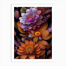 Abstract Flowers 3 Art Print