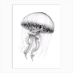 Sea Nettle Jellyfish Cartoon 2 Art Print
