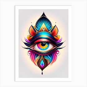 Higher Self, Symbol, Third Eye Tattoo 2 Art Print