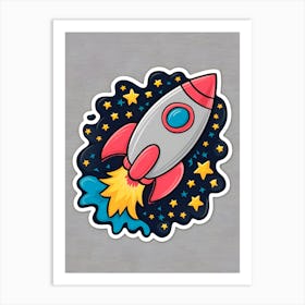 Rocket Sticker 3 Art Print