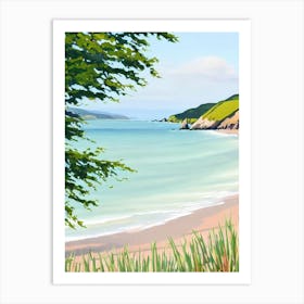 Blackpool Sands, Devon Contemporary Illustration 2  Art Print