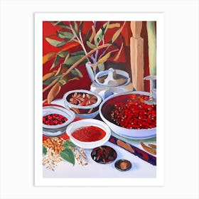 Amchur Spices And Herbs Oil Painting Art Print
