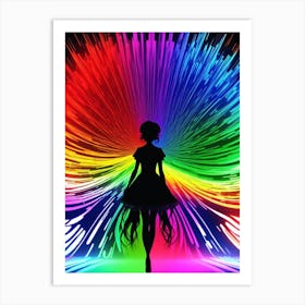 Silhouette Of A Girl Art Print