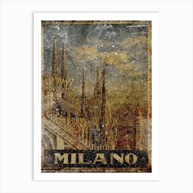 Vintage Travel Poster ― Milano Travel Poster Art Print