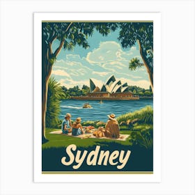 Aihrgdesign A Retro Travel Poster For Sydney 1 Art Print