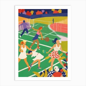 on the tennis court 1 Art Print