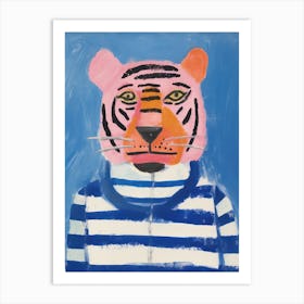 Playful Illustration Of Tiger For Kids Room 4 Art Print