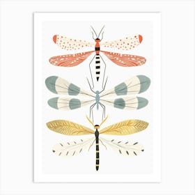 Colourful Insect Illustration Damselfly 11 Art Print