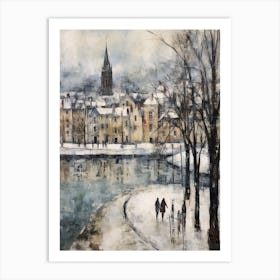 Vintage Winter Painting Inverness United Kingdom 1 Art Print