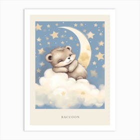 Sleeping Baby Raccoon 1 Nursery Poster Art Print