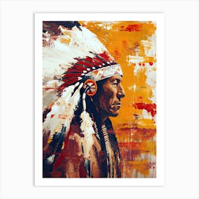 Oglala Odyssey In Minimalism ! Native American Art Art Print