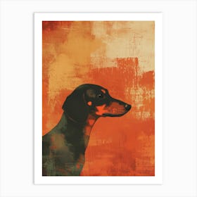 Dachshund Canvas Print.Generated AI. Art Print Poster