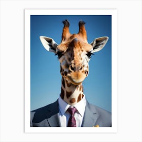 Giraffe In A Suit (24) 1 Art Print