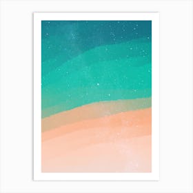 Minimal art abstract watercolor painting of mountain waves Art Print