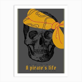 Humoristic Pirate Skull Art Print