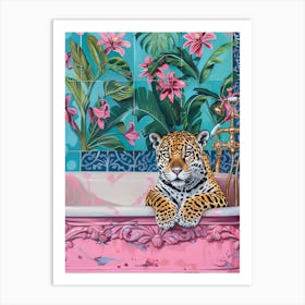 Jaguar In The Bath Art Print