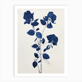 Blue Botanical Veronica Flower 4 Art Print