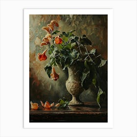 Baroque Floral Still Life Portulaca 2 Art Print