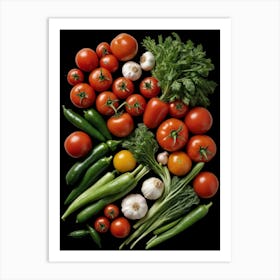 Variety Of Vegetables Kitchen Wall Art Art Print