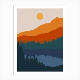 Sunset In The Mountains 11 Art Print