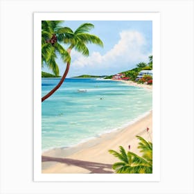 Grand Anse Beach, Grenada Contemporary Illustration   Art Print