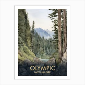 Olympic National Park Vintage Travel Poster 5 Art Print