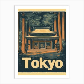 Aihrgdesign A Retro Travel Poster For Tokyo 1 Art Print