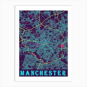 Manchester Map Poster 1 Art Print