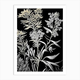 Goldenrod Wildflower Linocut 1 Art Print