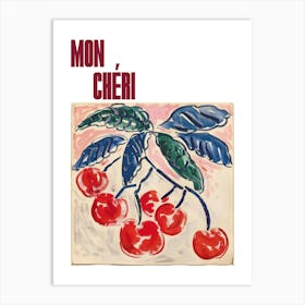 Mon Cheri Poster Cherries Matisse Style 1 Art Print