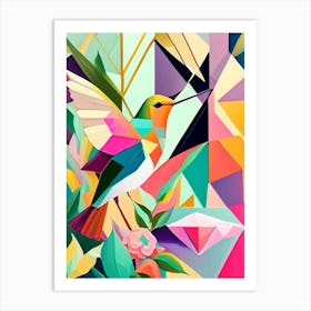 Hummingbird And Geometric Shapes Abstract Still Life 2 Art Print