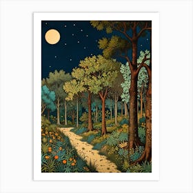 William Morris Night In The Woods 7 Art Print