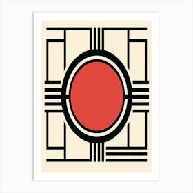 bauhaus Red Square print Art Print