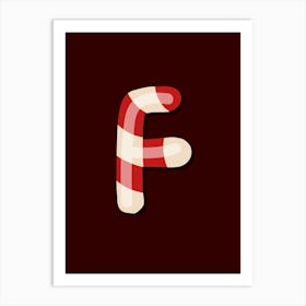 Candy Cane Christmas Letters Living Room Holiday Display 06 Art Print