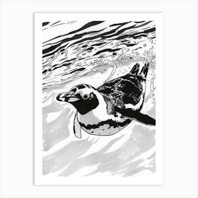 King Penguin Swimming 3 Art Print