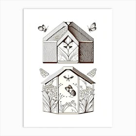 Bee Boxes 3 Vintage Art Print