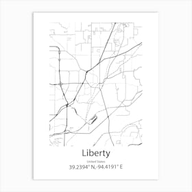 Liberty Triangle,United States Minimalist Map Art Print