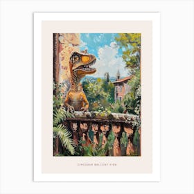 Dinosaur & The Balcony Painting 3 Poster Art Print