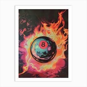 Billiard Ball In Flames Art Print