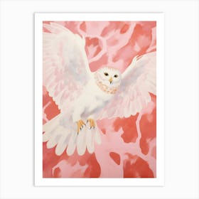 Pink Ethereal Bird Painting Owl 1 Art Print