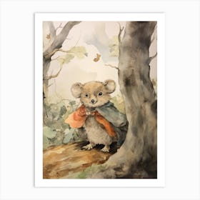 Storybook Animal Watercolour Mouse 4 Art Print