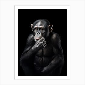 Photorealistic Thinker Monkey 6 Art Print