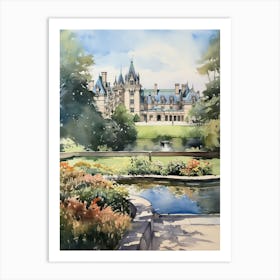Biltmore Estate Gardens Usa Watercolour Art Print