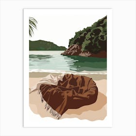 Beach Blanket On The Beach Art Print