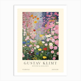 Gustav Klimt Flower Garden Pink Art Print